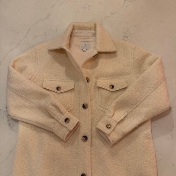 Joie Women’s Cream/Tan Sherpa Teddy Long Shirt Jacket Size XS - Picture 4 of 8